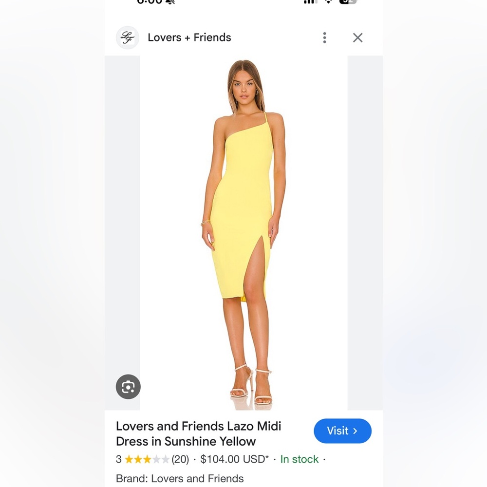 Lovers + Friends Lazo Yellow Midi Dress